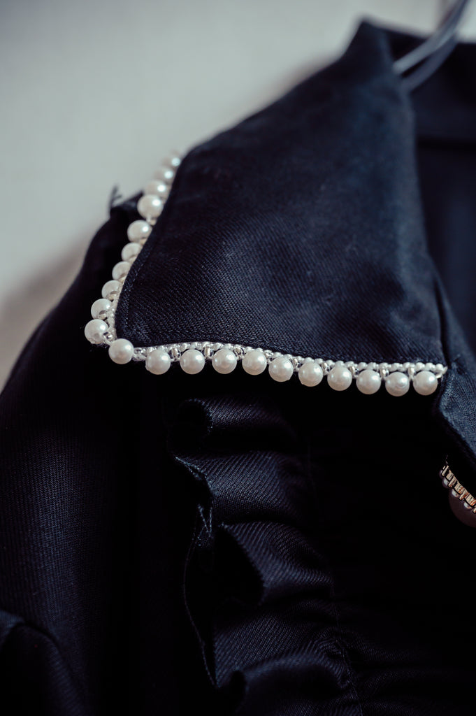 [一般販売] Ruffle pearl military jacket