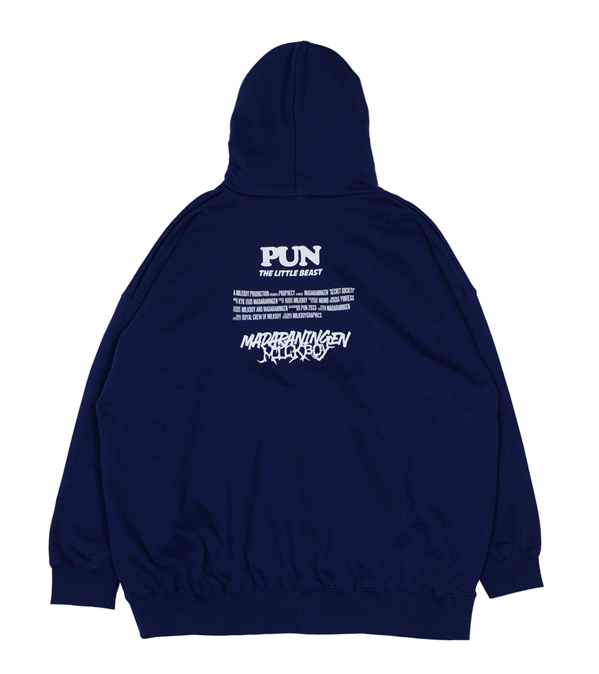MADARANINGEN × MILKBOY　PUN HOODIE WHITE PUN HOODIE (BLUE) | GALAXY BROAD SHOP