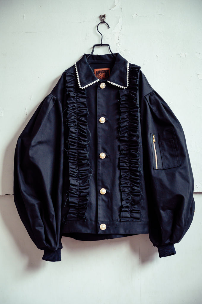 [一般販売] Ruffle pearl military jacket