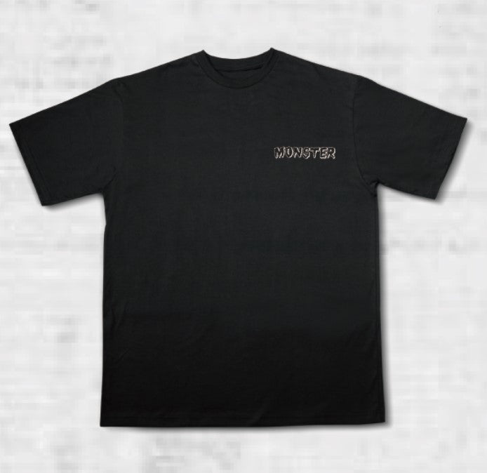 BAT PUN Embroidery T-shirt BLACK