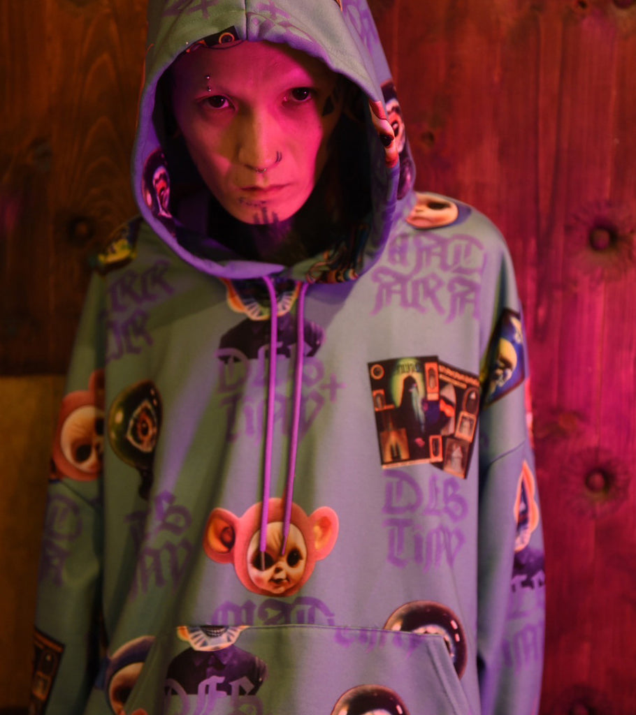 MAD PATTERN HOODIE Turquoise