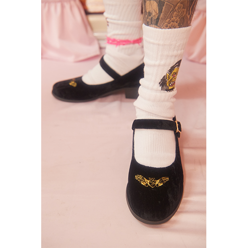 RAVEN HEART MARY JANE SHOES VELVET