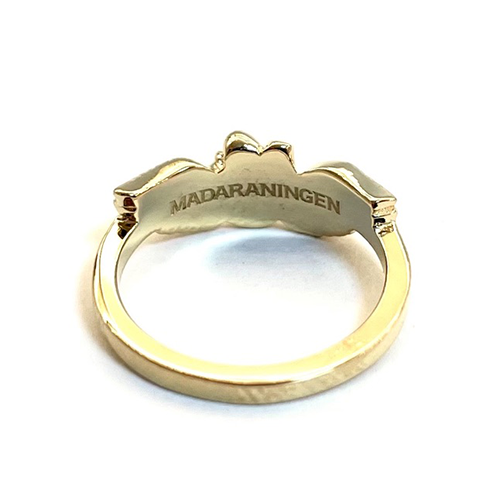 RAVEN HEART PINKIE RING 18k gold plated RED