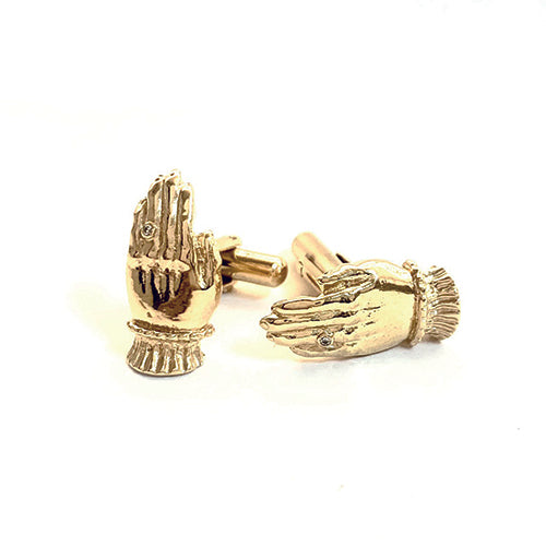 HANDS CUFFLINKS 18k gold plated with diamond