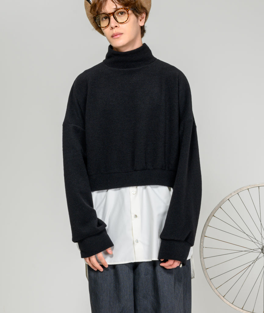 [一般販売] High Neck Top Switching Shirts