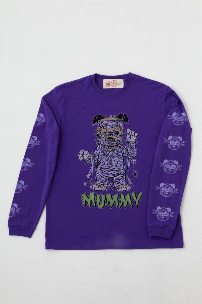 MUMMY-PUN Long Sleeve T-shirt [PURPLE]