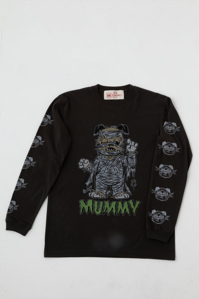 MUMMY-PUN Long Sleeve T-shirt [BLACK]