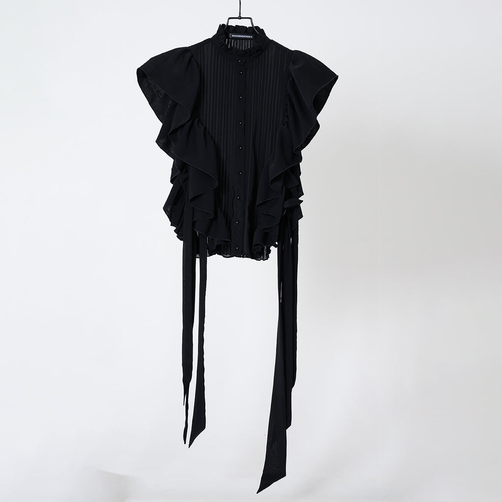 Ruffled blouse Black