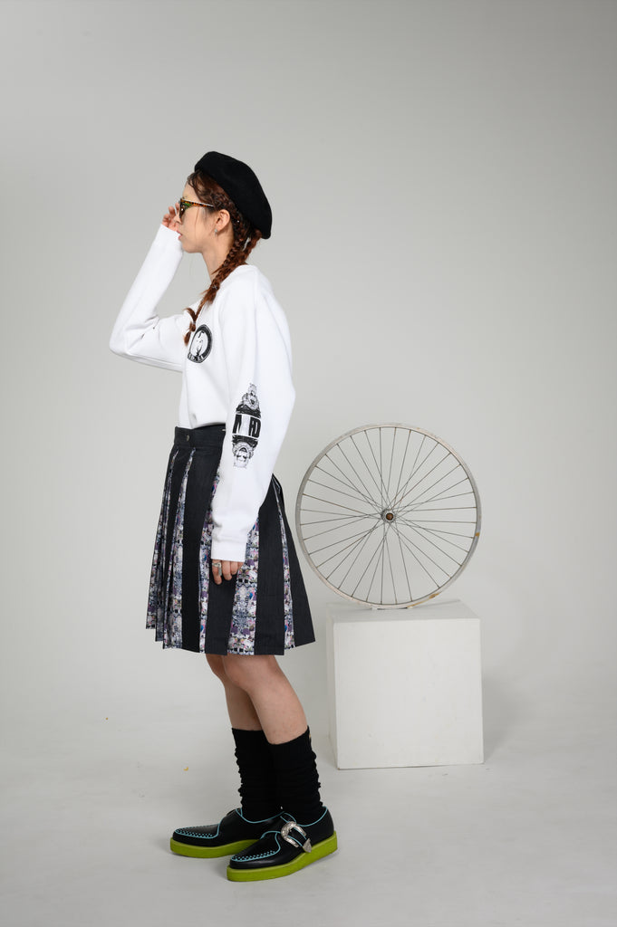 Pleats Rolled Skirt Maruo Suehiro × MADARANINGEN [Black]