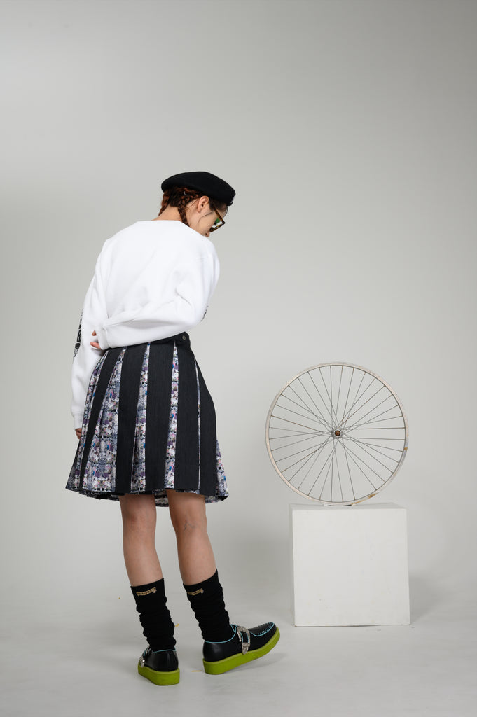 [一般販売] Pleats Rolled Skirt 丸尾末広×MADARANINGEN [Black]