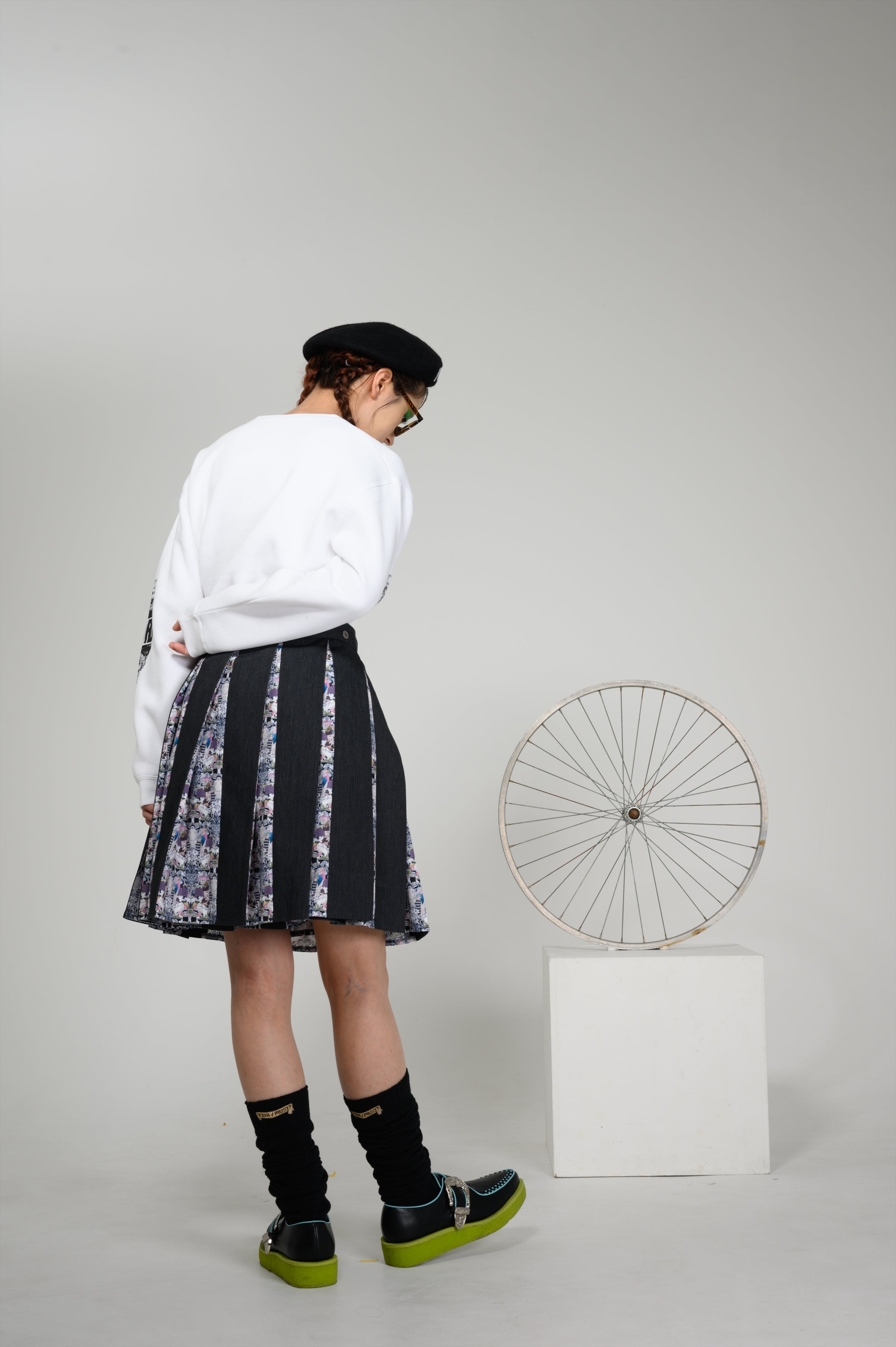 一般販売] Pleats Rolled Skirt 丸尾末広×MADARANINGEN [Black