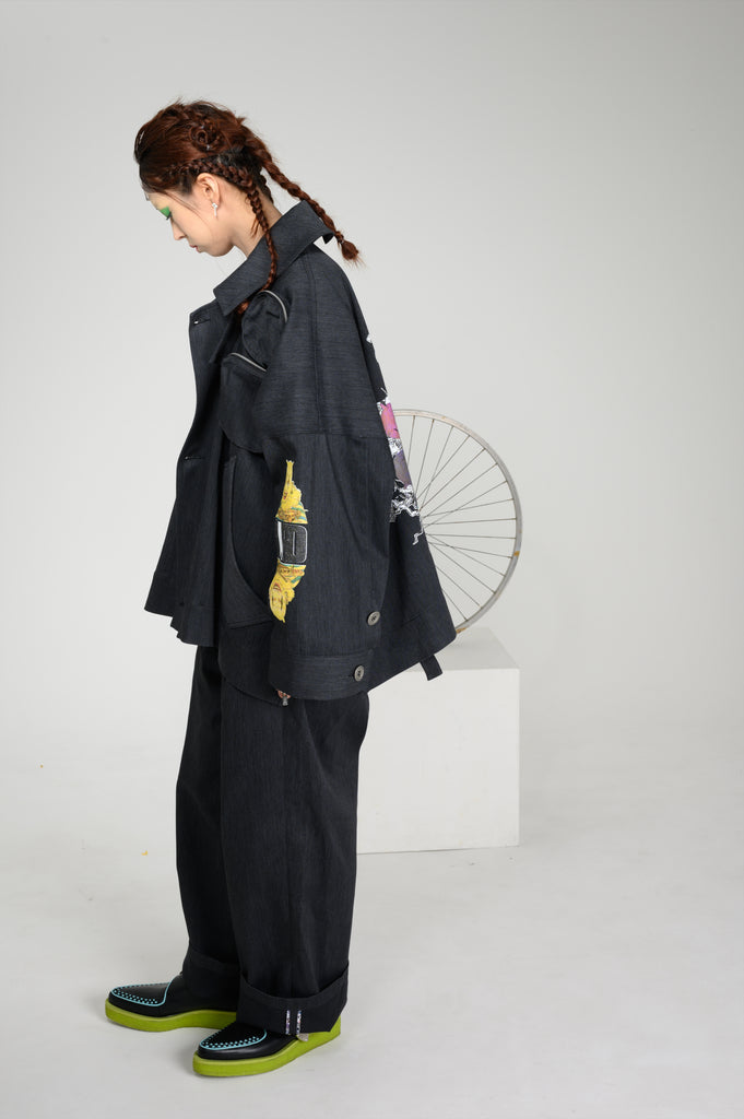 Denim Jacket Maruo Suehiro × MADARANINGEN [Black]