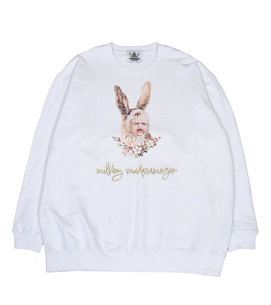 [一般販売] Howl rabbit+logo embr sweat top (WHITE)