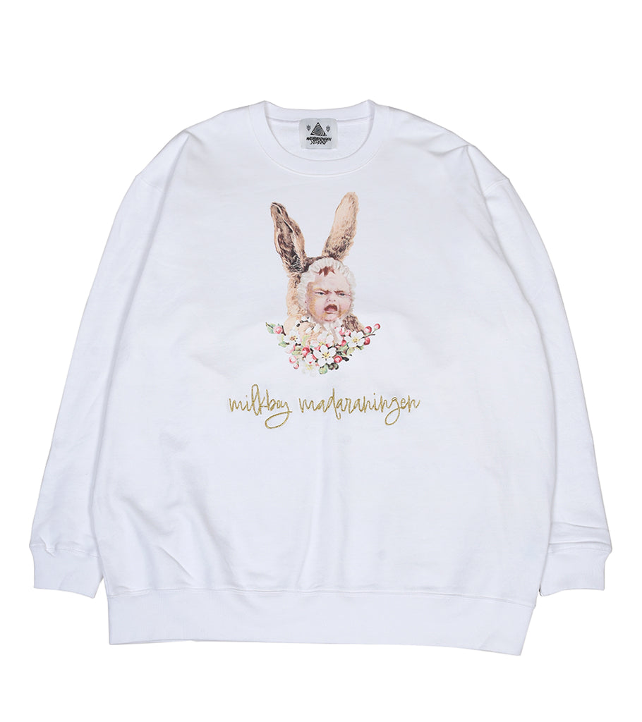 Howl rabbit + logo embr sweat top (WHITE)