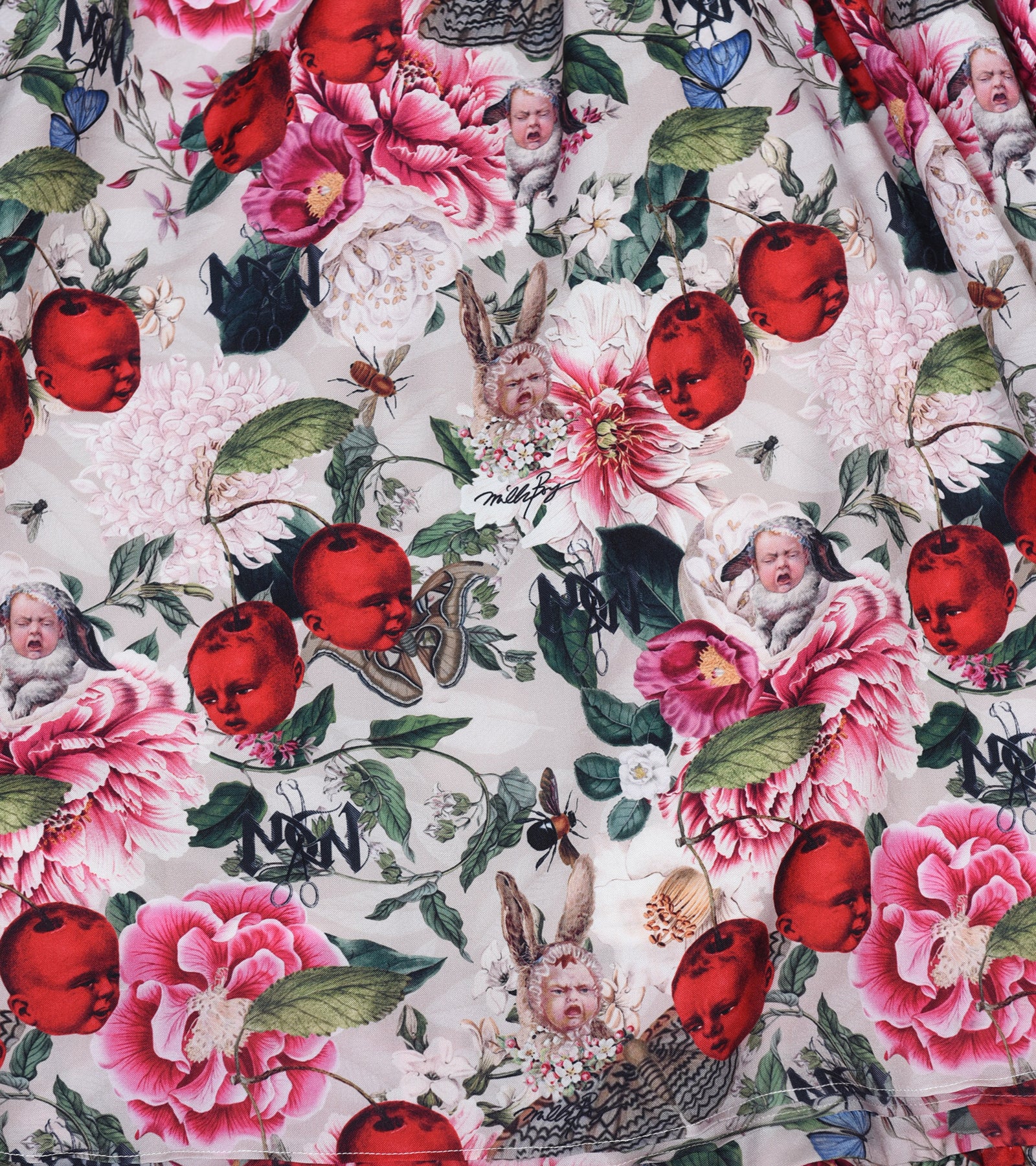 【美品】“FLOWER ORB LAYERS” ロンT Strange cherry and howl rabbit long dress (PINK) | GALAXY