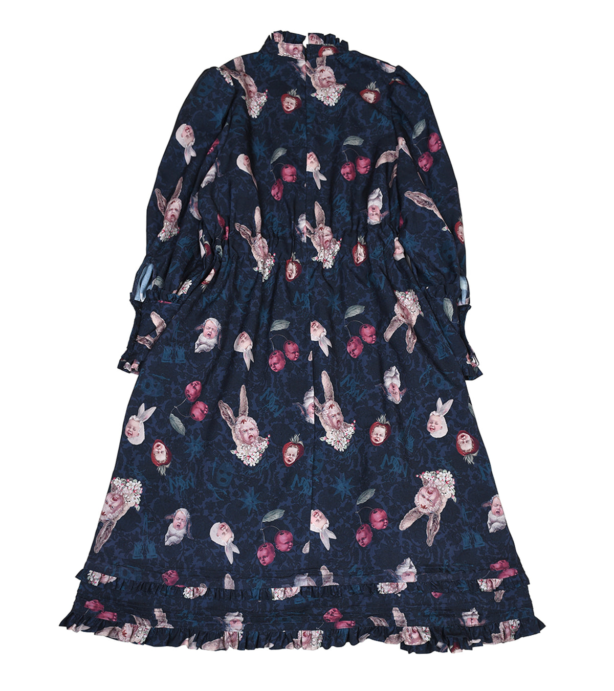 Strange cherry and howl rabbit long dress (BLACK) | GALAXY BROAD SHOP