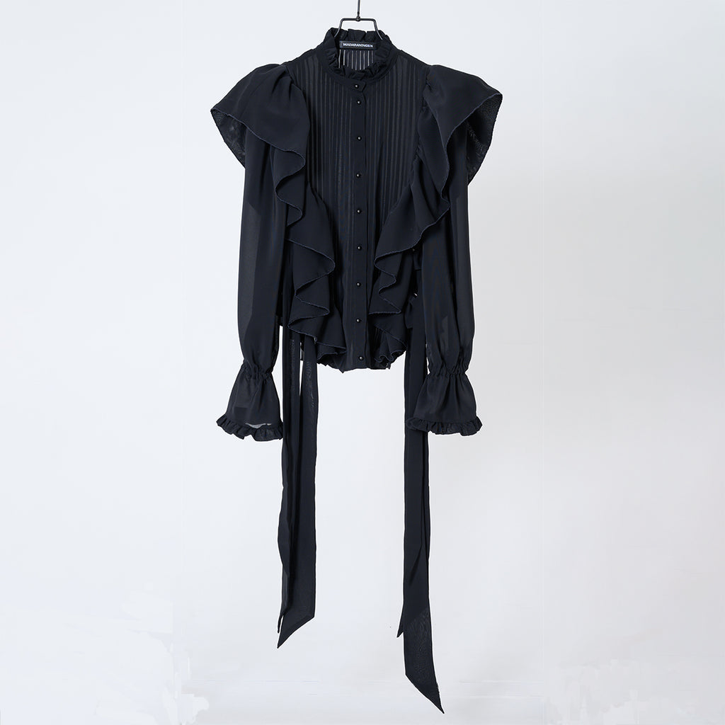 Ruffled blouse Black